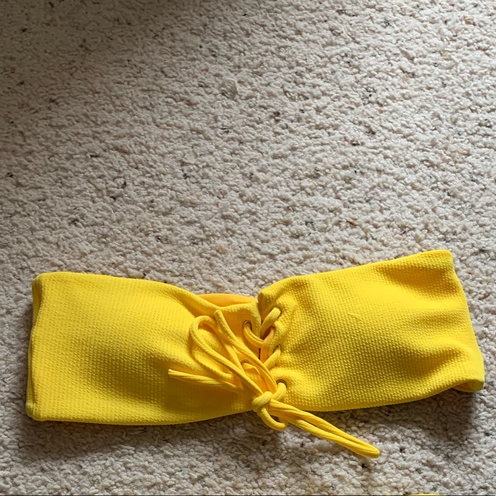 Yellow bandeau bikini top